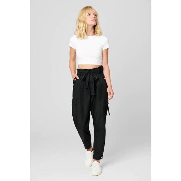 Blank NYC Pants - BlankNYC Time Machine Pants Black Cargo Nylon Multiple Sizes
